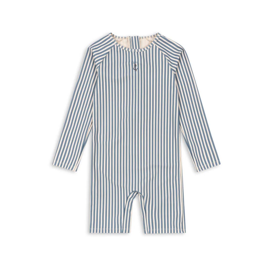 Aster Rash Guard Swim Onesie (Sailor Stripe)